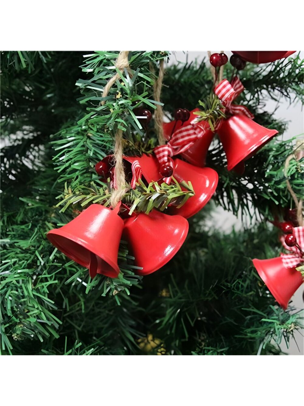 6 Pcs Red Christmas Bells, Tree Hanging Ornament Metal Jingle Bells (6, Red)